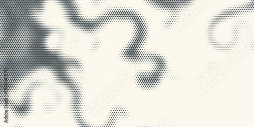 Hexagon Shapes Vector Abstract Geometric Technology Oscillation Wave Isolated on Light Background. Halftone Hex Retro Simple Pattern. Minimal 80s Style Dynamic Tech Wallpaper