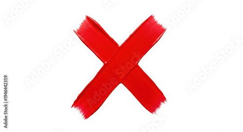 Bold red prohibition or no entry cross sign icon isolated on transparent background