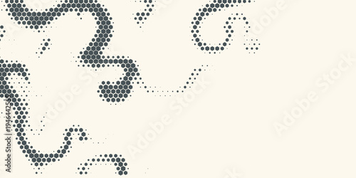 Hexagon Shapes Vector Abstract Geometric Technology Oscillation Wave Isolated on Light Background. Halftone Hex Retro Simple Pattern. Minimal 80s Style Dynamic Tech Wallpaper