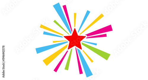 Colorful Starburst Graphic Design Element.