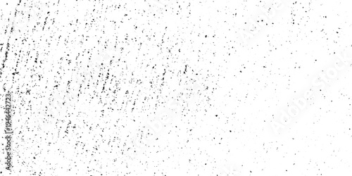 Black Grunge overlay texture on white background. Dust particle grain textured banner. Vintage light distressed old photo smudges, scratches. Rustic rough effect, dirty, grainy vector illustration