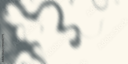 Hexagon Shapes Vector Abstract Geometric Technology Oscillation Wave Isolated on Light Background. Halftone Hex Retro Simple Pattern. Minimal 80s Style Dynamic Tech Wallpaper
