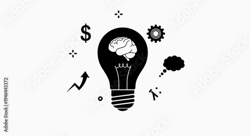 Light Bulb with Brain Inside.