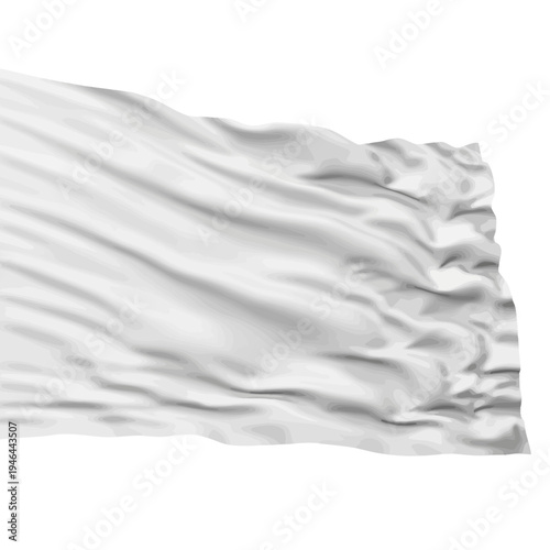 Wavy white fabric texture background element.