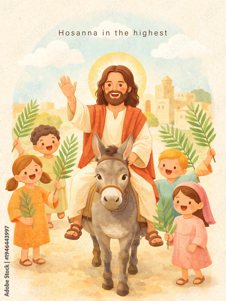 Naklejka premium Palm Sunday poster design