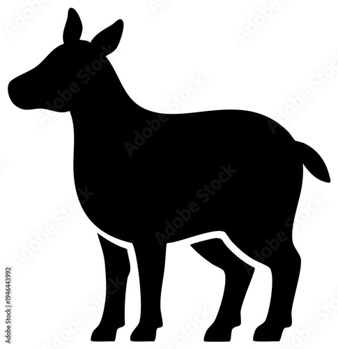 Standing Goat Silhouette Animal Vector Graphic Illustration Design