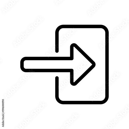 Simple line icon representing a login or sign in action to access a system