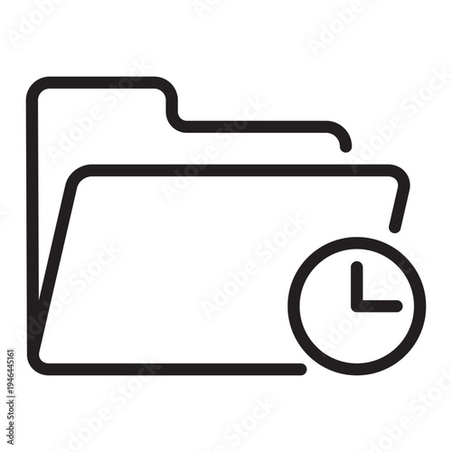 Folder and clock line icon representing recently accessed or history of files