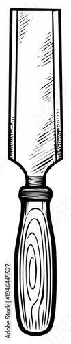 Hand-Drawn Chisel Illustration Crafting Tool Woodworking Equipment