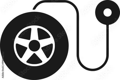 Tire Air Pressure Gauge Icon for Gas Station and Auto Repair Branding