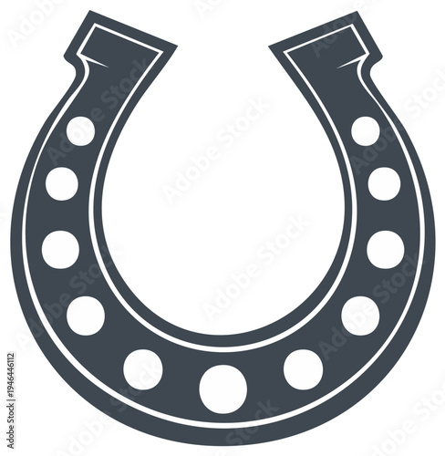 Dark Horseshoe Symbol Graphic Design Lucky Charm for Western or Equestrian Themes