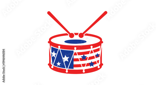 American drum with red sticks.