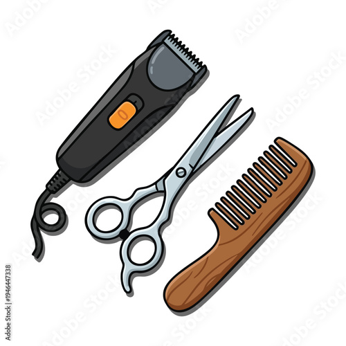 Barber Tools Set Illustration