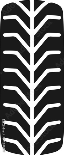 Car Tire Tread Pattern Silhouette for Automotive Service and Maintenance