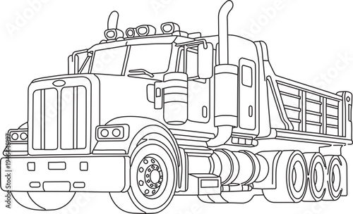 Dump truck lineart