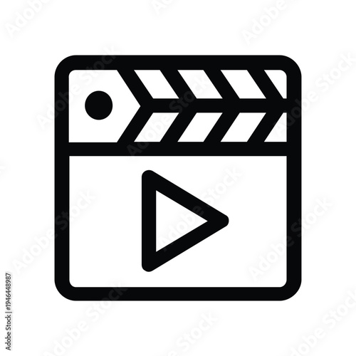 Movie Clapperboard Film Line Icon