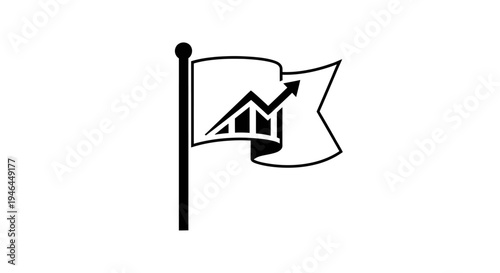 Black and white house flag icon.