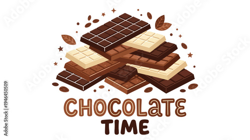 A colorful illustration of assorted chocolates.