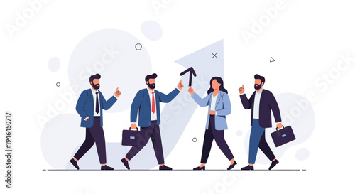 Business Team Success Growth Arrow Upward Movement People Walking