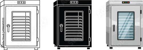 Versatile set of food dehydrator illustrations including line art silhouette and detailed vector styles suitable for kitchen appliance design food preservation or scientific projects