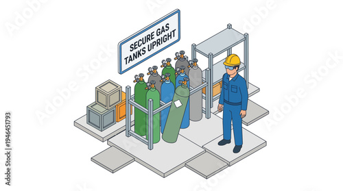 Workers in hazmat suits at a secure gas plant entry point.