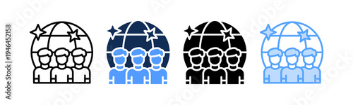 Global Cooperation Icon Multiple Style