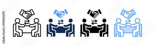 Bilateral Agreement Icon Multiple Style
