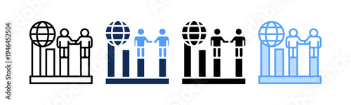 Economic Diplomacy Icon Multiple Style
