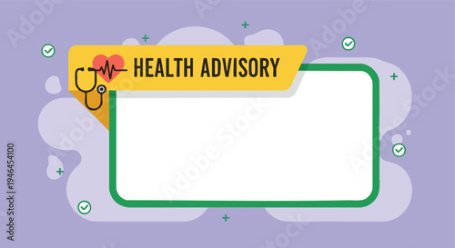 Health advisory banner template. Medical information graphic. Flat design illustration. Urgent message.