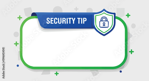 Security Tip Banner. Information Template. Modern Graphic. Digital Design. Cybersecurity Alert.