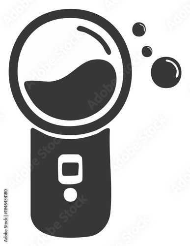 Simple kids bubble blower toy vector icon blowing soap bubbles