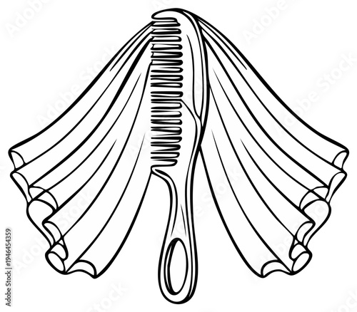 Styling Hair Tool Elegant Comb Drape Fabric Flowing Design