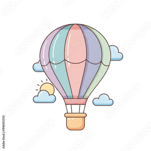 Colorful Hot Air Balloon Illustration.
