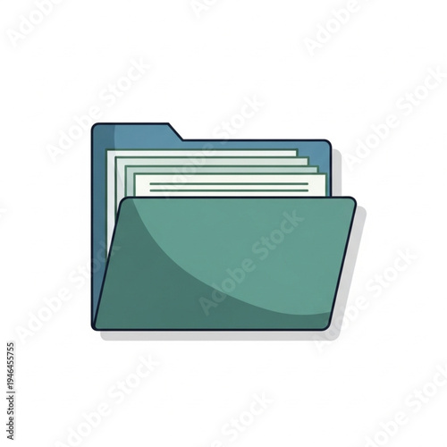 Folder with Documents and Files Inside.