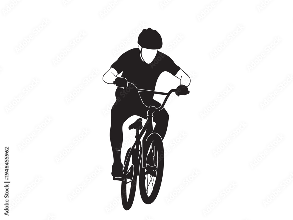 Obraz premium Cycling Silhouette Vector Cyclist, Biking Mountain, Racing, Leisure Adventure Vectors