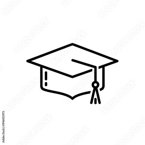 Graduation Cap Icon Simple Design Element.