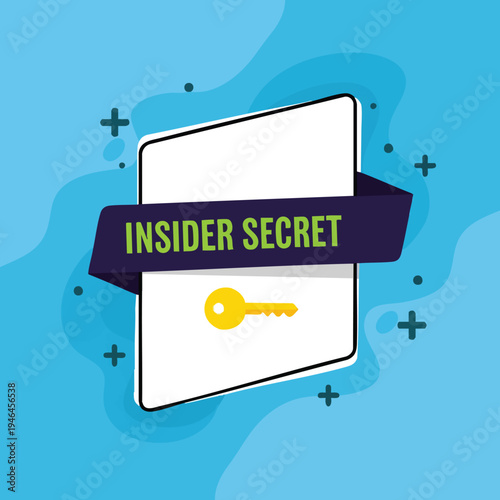 Insider Secret Concept. Exclusive Information Graphic. Access Key Illustration. Business Solution.