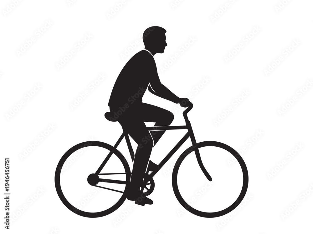 Fototapeta premium Cycling Silhouette Vector Cyclist, Biking Mountain, Racing, Leisure Adventure Vectors