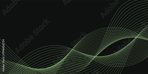 Lime Green Wavy Lines on Dark Backdrop%3A A Serene and Dynamic Abstract Art Piece Showcasing Flowing Energy and Geometric Precision for Design and Technology Projects