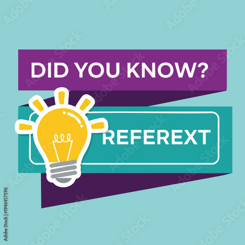 Did You Know informational banner with lightbulb icon. Flat design vector illustration for education.