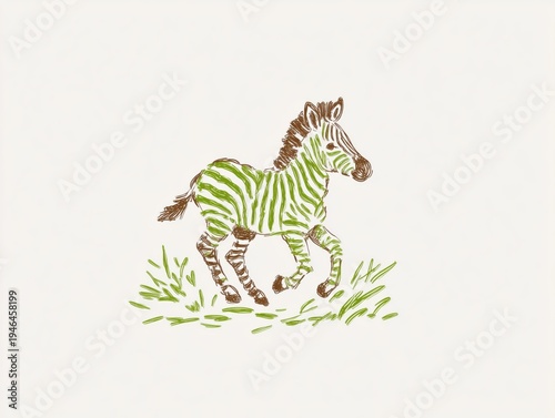 Wildlife and safari-themed illustration for eco-conscious marketing, children's books, adventure brand identity, nature education, and travel-related promotions, especially in sustainable tourism.