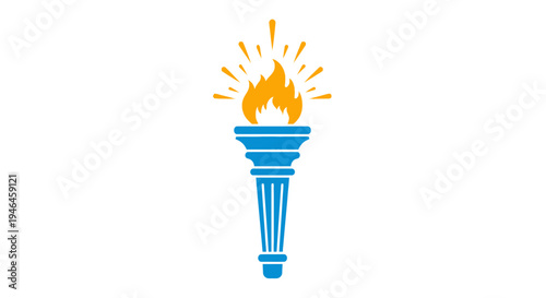 Blue torch with yellow flame icon.