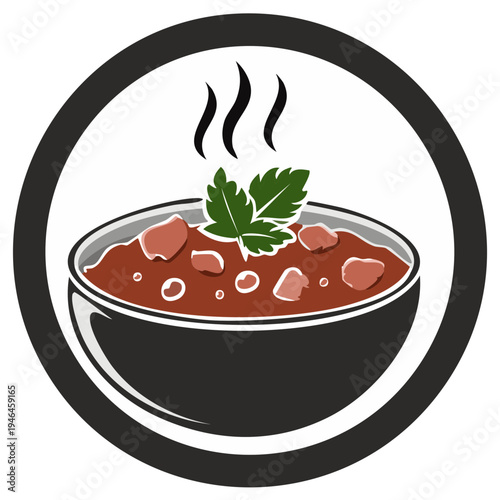 Steaming Bowl of Savory Stew with Fresh Garnish