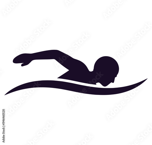 man swimming in water with arms outstretched and head down