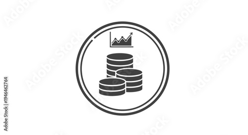 Stack of coins with crown symbol.