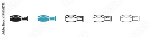 Measuring tape icon in flat style. Basic vector symbol illustration