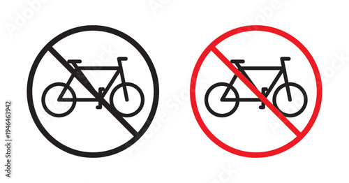 No bicycle sign in flat style. Basic vector symbol illustration