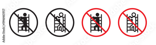 No climbing allowed sign in flat style. Basic vector symbol illustration