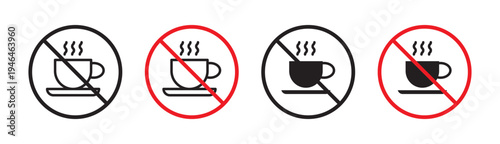 No coffee cup sign in flat style. Basic vector symbol illustration