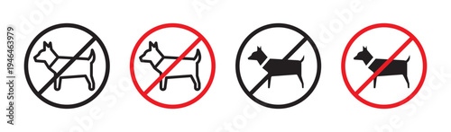 No dogs allowed sign in flat style. Basic vector symbol illustration